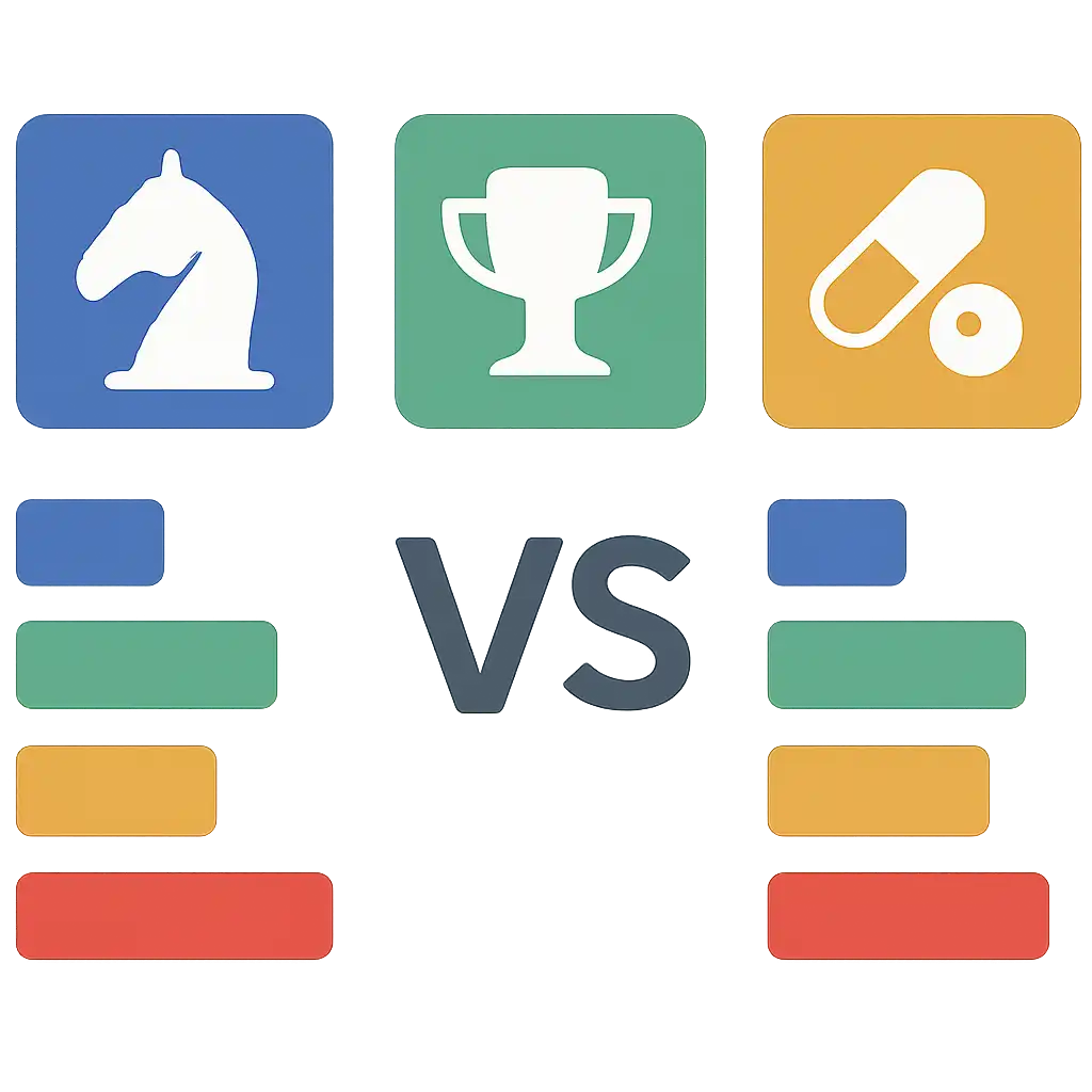 Infographic comparing options using coloured bars and icons only, no text or labels, flat design, Free